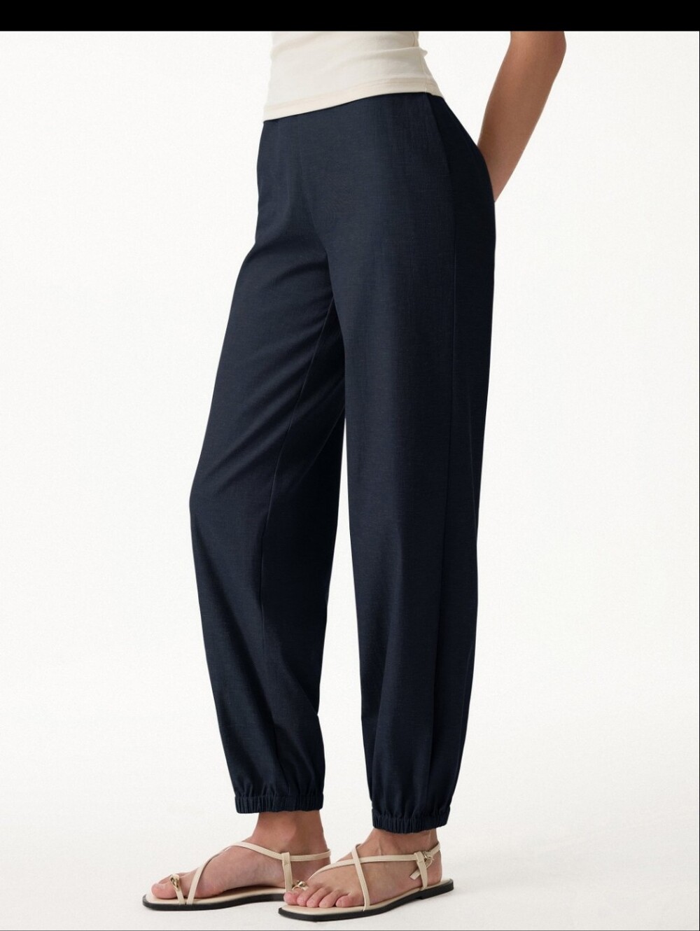 OGL Linen-like High Rise Balloon Jogger Pant Pockets Wrinkle Resistant Sz. 2XL